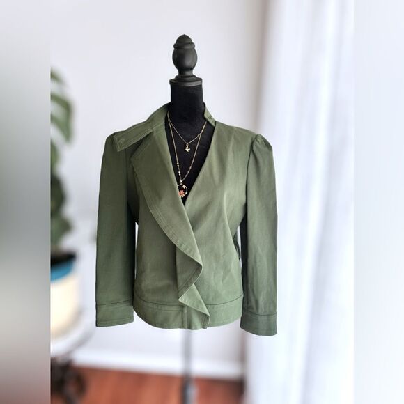 Derek Lam 10 Crosby Ruffle Twill Jacket Coat Blazer size 4 - Picture 4 of 16